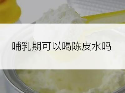 哺乳期可以喝陈皮水吗