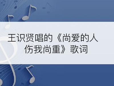 王识贤唱的《尚爱的人伤我尚重》歌词