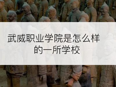 武威职业学院是怎么样的一所学校