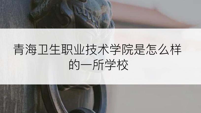 青海卫生职业技术学院是怎么样的一所学校