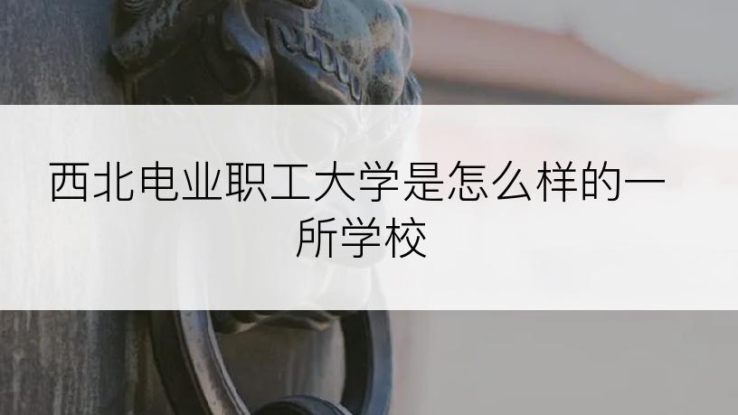 西北电业职工大学是怎么样的一所学校