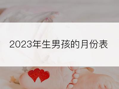 2023年生男孩的月份表