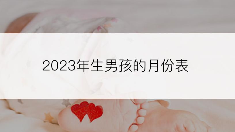 2023年生男孩的月份表