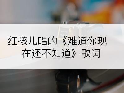 红孩儿唱的《难道你现在还不知道》歌词