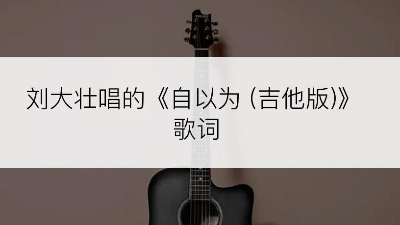 刘大壮唱的《自以为 (吉他版)》歌词