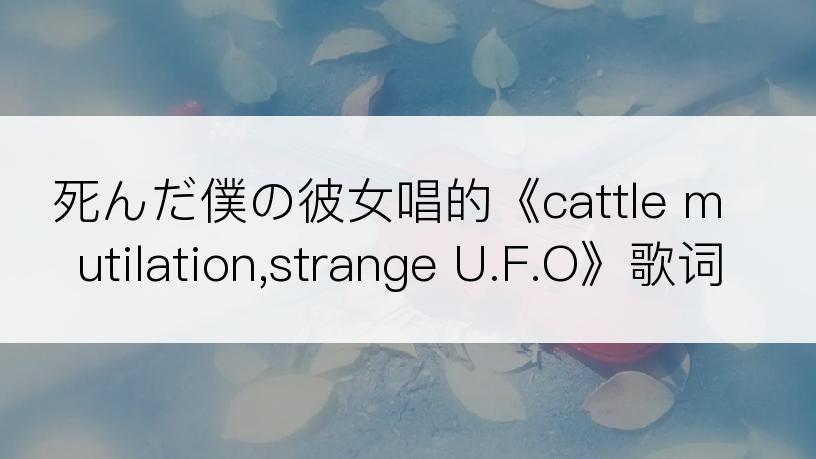 死んだ僕の彼女唱的《cattle mutilation,strange U.F.O》歌词