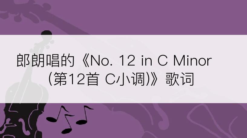 郎朗唱的《No. 12 in C Minor (第12首 C小调)》歌词