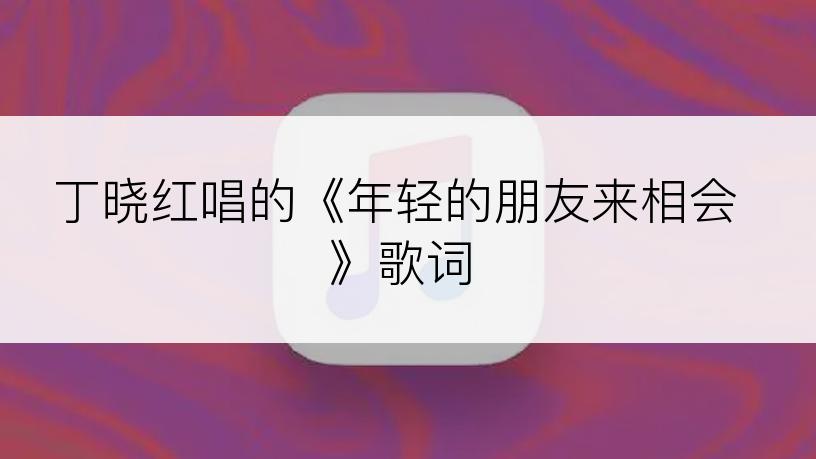 丁晓红唱的《年轻的朋友来相会》歌词