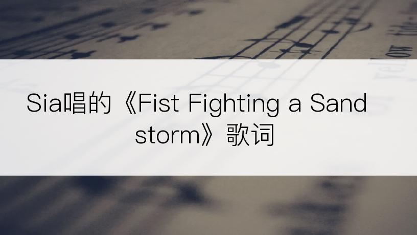 Sia唱的《Fist Fighting a Sandstorm》歌词