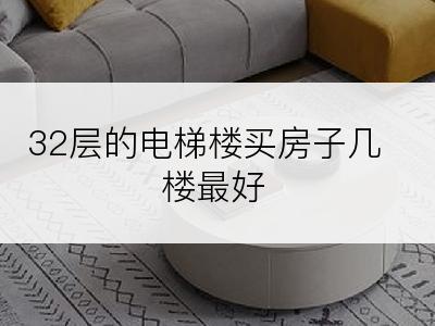 32层的电梯楼买房子几楼最好