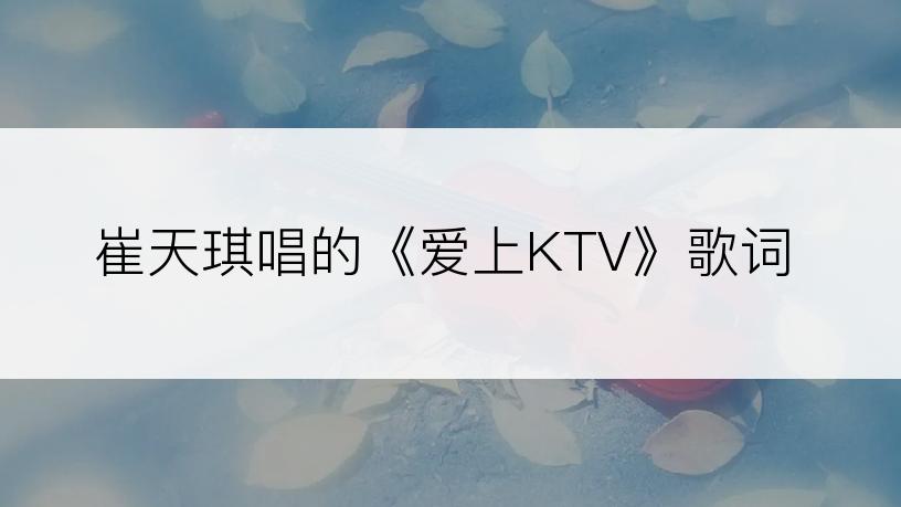 崔天琪唱的《爱上KTV》歌词