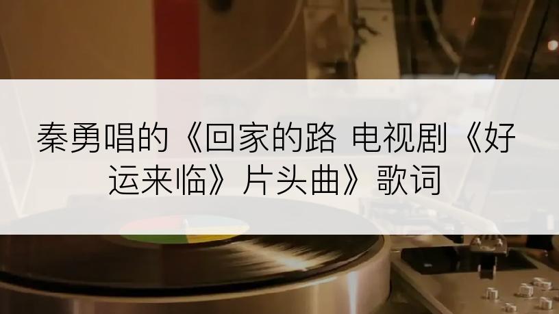 秦勇唱的《回家的路 电视剧《好运来临》片头曲》歌词