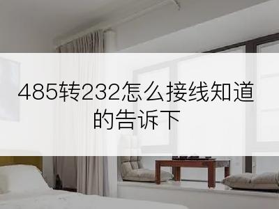 485转232怎么接线知道的告诉下