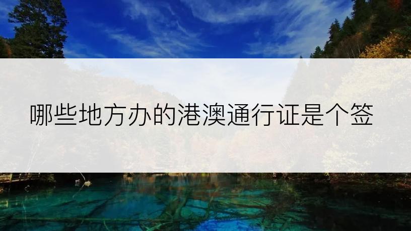 哪些地方办的港澳通行证是个签