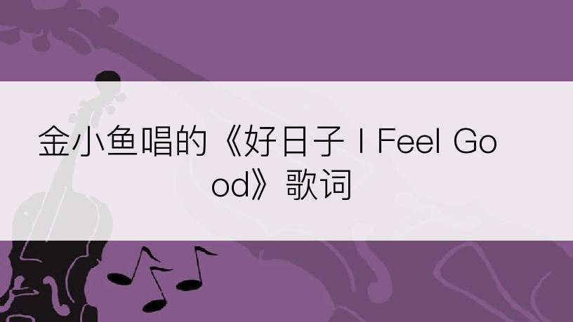 金小鱼唱的《好日子 I Feel Good》歌词