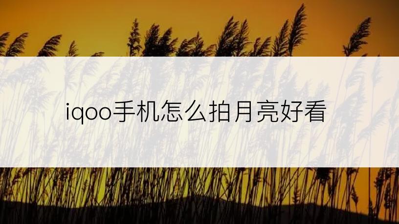 iqoo手机怎么拍月亮好看