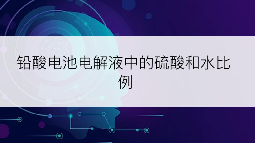 铅酸电池电解液中的硫酸和水比例