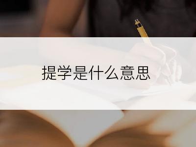 提学是什么意思