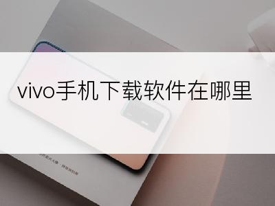 vivo手机下载软件在哪里