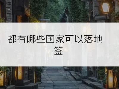 都有哪些国家可以落地签