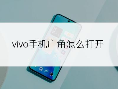 vivo手机广角怎么打开