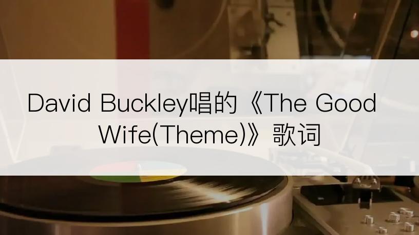 David Buckley唱的《The Good Wife(Theme)》歌词