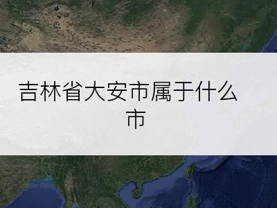 吉林省大安市属于什么市