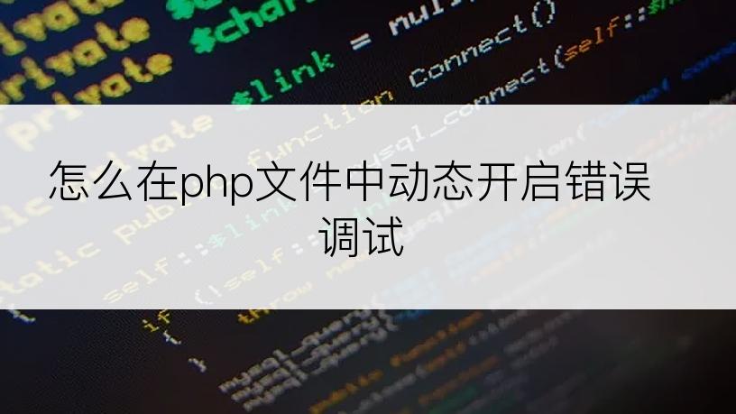 怎么在php文件中动态开启错误调试