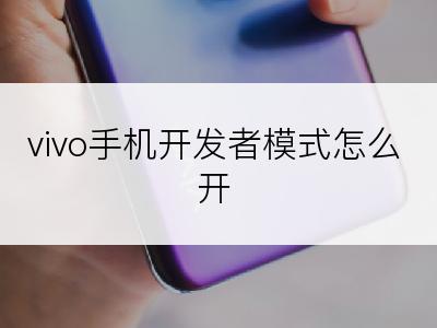 vivo手机开发者模式怎么开