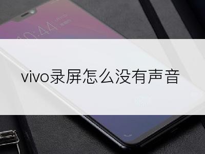 vivo录屏怎么没有声音