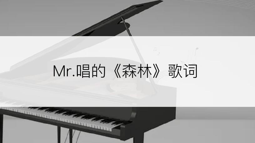 Mr.唱的《森林》歌词