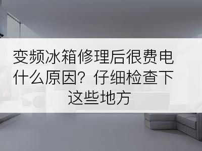 变频冰箱修理后很费电什么原因？仔细检查下这些地方