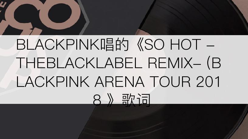 BLACKPINK唱的《SO HOT -THEBLACKLABEL REMIX- (BLACKPINK ARENA TOUR 2018 》歌词