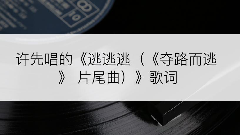 许先唱的《逃逃逃（《夺路而逃》 片尾曲）》歌词