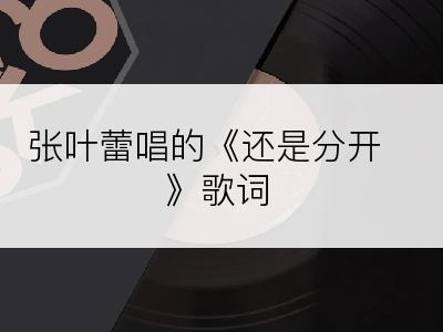 张叶蕾唱的《还是分开》歌词