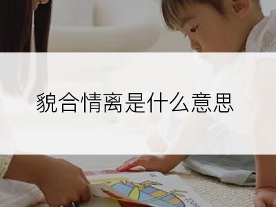 貌合情离是什么意思