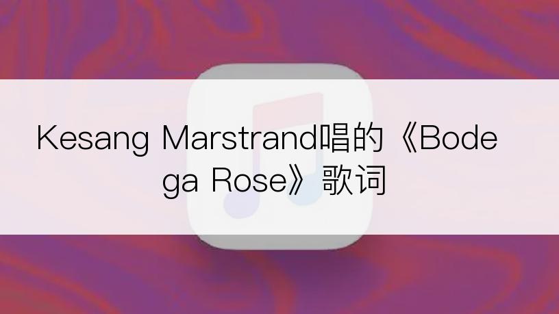 Kesang Marstrand唱的《Bodega Rose》歌词