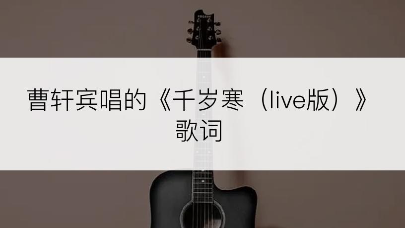 曹轩宾唱的《千岁寒（live版）》歌词