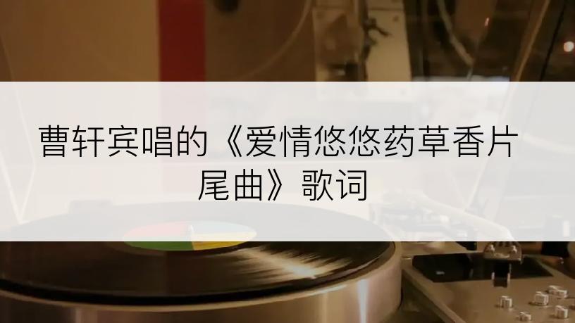 曹轩宾唱的《爱情悠悠药草香片尾曲》歌词