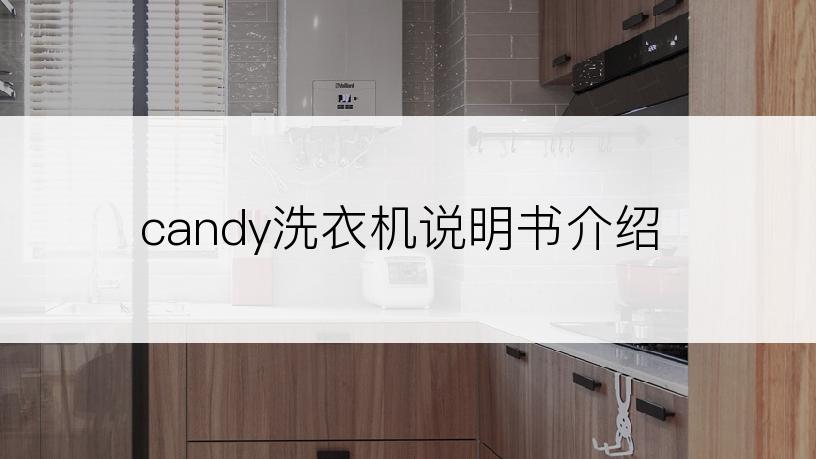 candy洗衣机说明书介绍