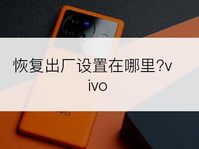 恢复出厂设置在哪里?vivo