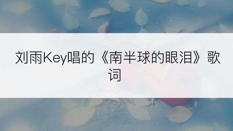 刘雨Key唱的《南半球的眼泪》歌词