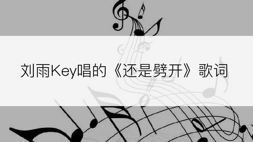 刘雨Key唱的《还是劈开》歌词