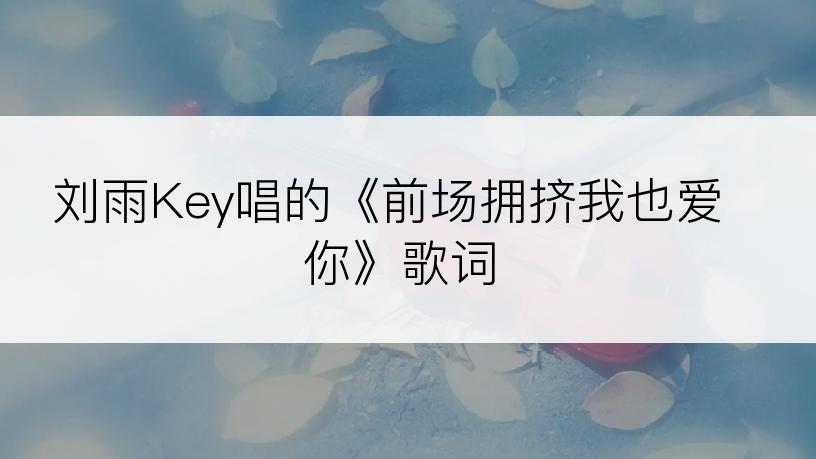 刘雨Key唱的《前场拥挤我也爱你》歌词