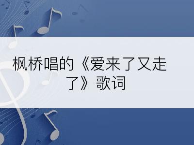 枫桥唱的《爱来了又走了》歌词