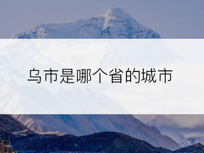 乌市是哪个省的城市