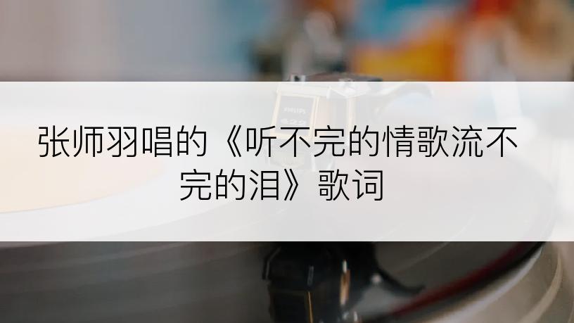 张师羽唱的《听不完的情歌流不完的泪》歌词