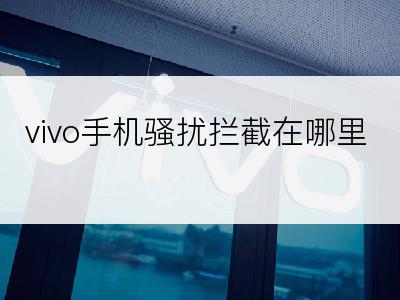 vivo手机骚扰拦截在哪里