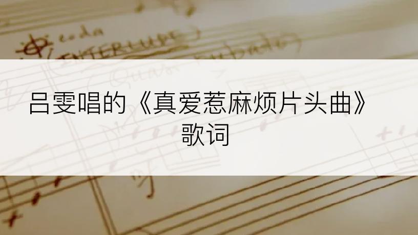 吕雯唱的《真爱惹麻烦片头曲》歌词