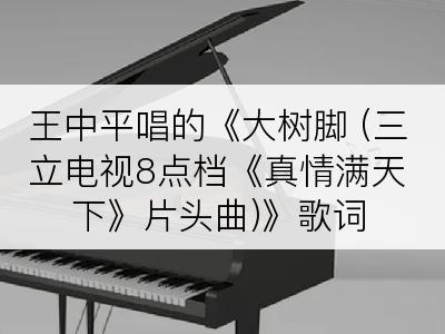 王中平唱的《大树脚 (三立电视8点档《真情满天下》片头曲)》歌词